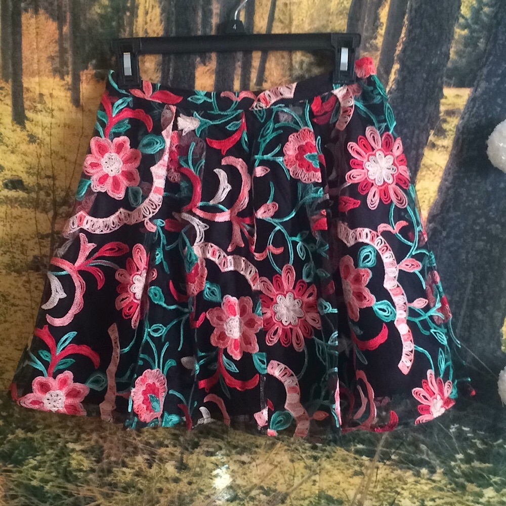 SALE 🍓 NWOT Forever 21 mesh embroidered skirt size 27
